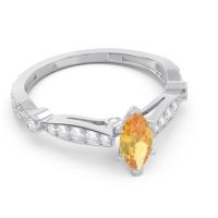 Art Deco Pave Marquise Citrostra Ring