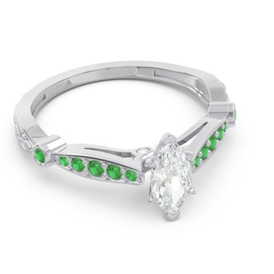 Art Deco Pave Marquise Citrostra Ring