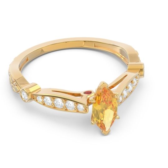 Art Deco Pave Marquise Citrostra Ring