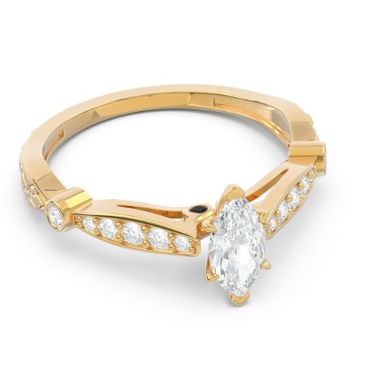 Art Deco Pave Marquise Citrostra Ring