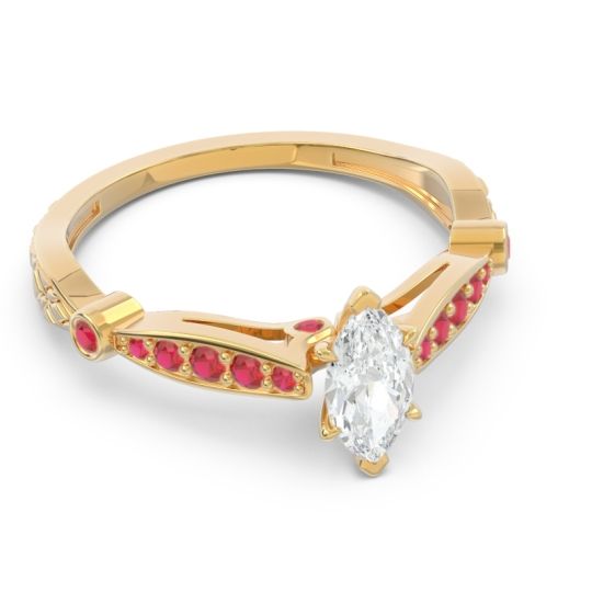 Art Deco Pave Marquise Citrostra Ring