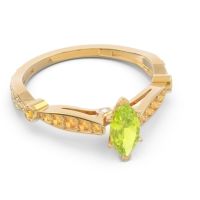 Art Deco Pave Marquise Citrostra Ring