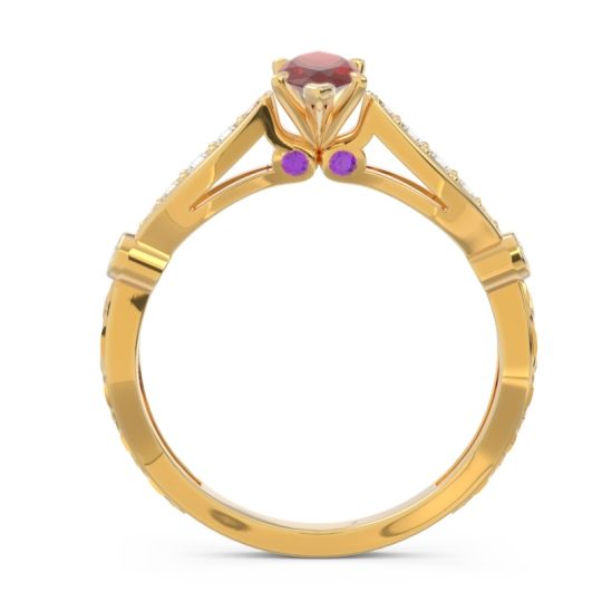 Art Deco Pave Marquise Citrostra Ring