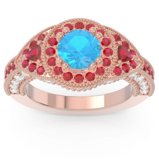 Ornate Halo Three Stone Harmya Ring