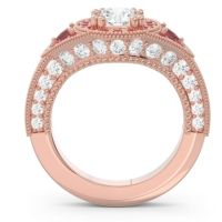 Ornate Halo Three Stone Harmya Ring