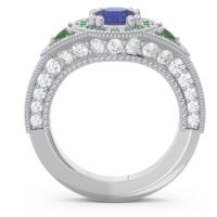 Ornate Halo Three Stone Harmya Ring