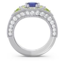 Ornate Halo Three Stone Harmya Ring