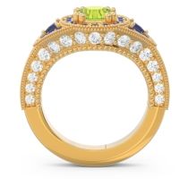 Ornate Halo Three Stone Harmya Ring