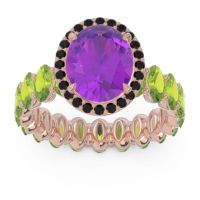 Ornate Halo Oval Rajakula Ring