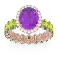 Ornate Halo Oval Rajakula Ring