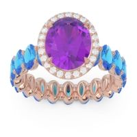Ornate Halo Oval Rajakula Ring