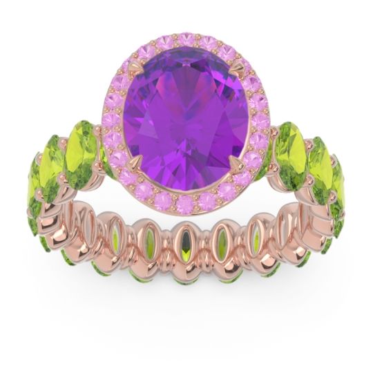 Ornate Halo Oval Rajakula Ring