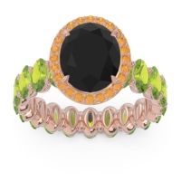 Ornate Halo Oval Rajakula Ring