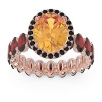 Ornate Halo Oval Rajakula Ring