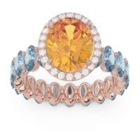 Ornate Halo Oval Rajakula Ring