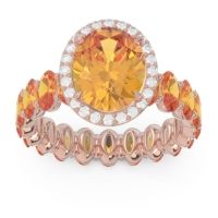 Ornate Halo Oval Rajakula Ring