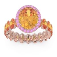 Ornate Halo Oval Rajakula Ring