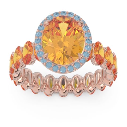 Ornate Halo Oval Rajakula Ring