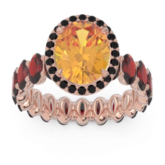 Ornate Halo Oval Rajakula Ring