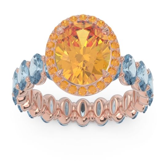Ornate Halo Oval Rajakula Ring