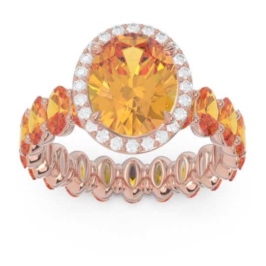 Ornate Halo Oval Rajakula Ring