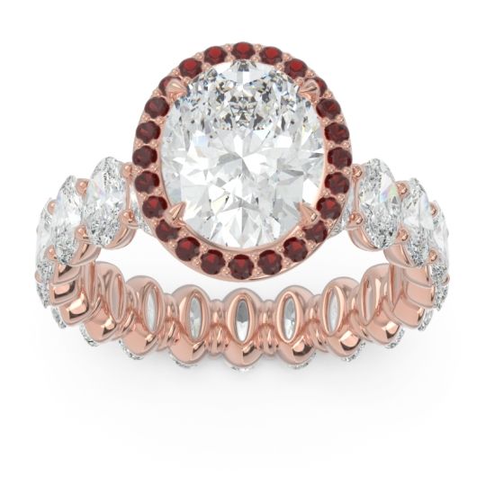 Ornate Halo Oval Rajakula Ring
