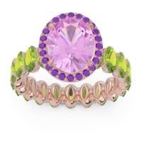 Ornate Halo Oval Rajakula Ring