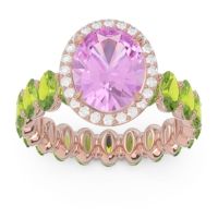 Ornate Halo Oval Rajakula Ring