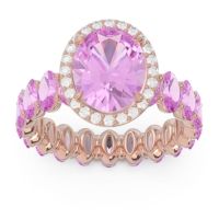 Ornate Halo Oval Rajakula Ring