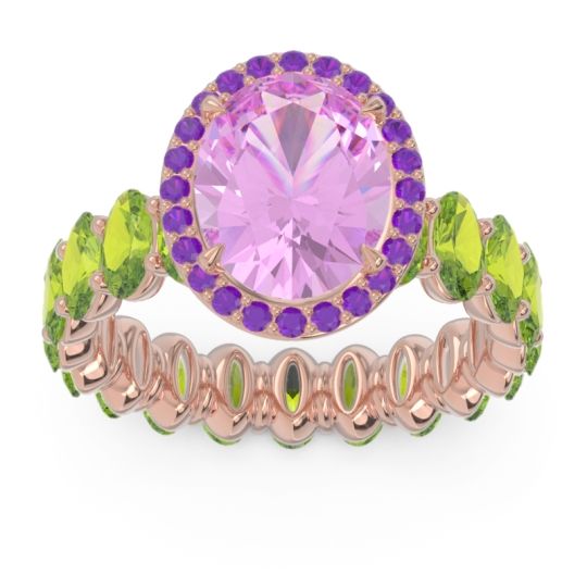 Ornate Halo Oval Rajakula Ring