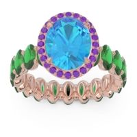 Ornate Halo Oval Rajakula Ring