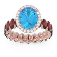 Ornate Halo Oval Rajakula Ring