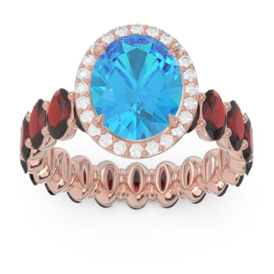 Ornate Halo Oval Rajakula Ring