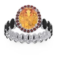 Ornate Halo Oval Rajakula Ring