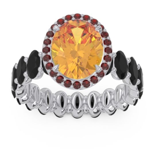 Ornate Halo Oval Rajakula Ring