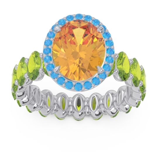 Ornate Halo Oval Rajakula Ring