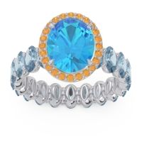 Ornate Halo Oval Rajakula Ring
