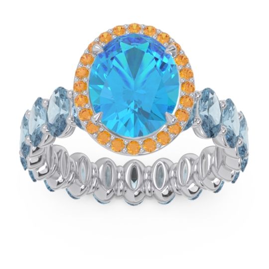 Ornate Halo Oval Rajakula Ring