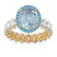 Ornate Halo Oval Rajakula Ring