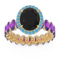 Ornate Halo Oval Rajakula Ring