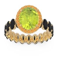 Ornate Halo Oval Rajakula Ring