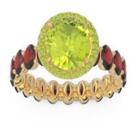 Ornate Halo Oval Rajakula Ring