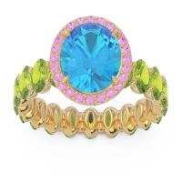 Ornate Halo Oval Rajakula Ring