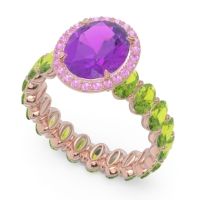 Ornate Halo Oval Rajakula Ring