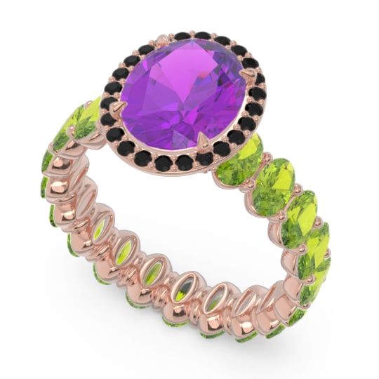 Ornate Halo Oval Rajakula Ring