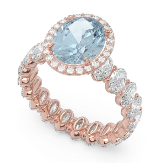 Ornate Halo Oval Rajakula Ring