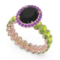 Ornate Halo Oval Rajakula Ring