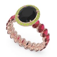 Ornate Halo Oval Rajakula Ring