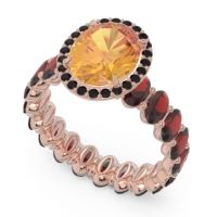Ornate Halo Oval Rajakula Ring