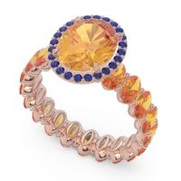 Ornate Halo Oval Rajakula Ring